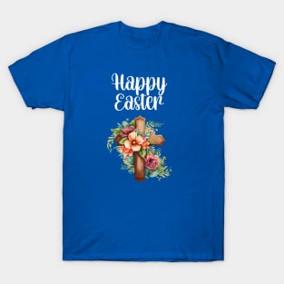 Happy Easter Floral Cross T-Shirt